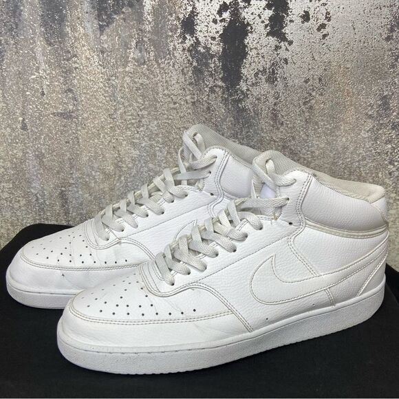 Nike Triple White Court Vision Shoes Mid Men’s Size 12 - Picture 3 of 9